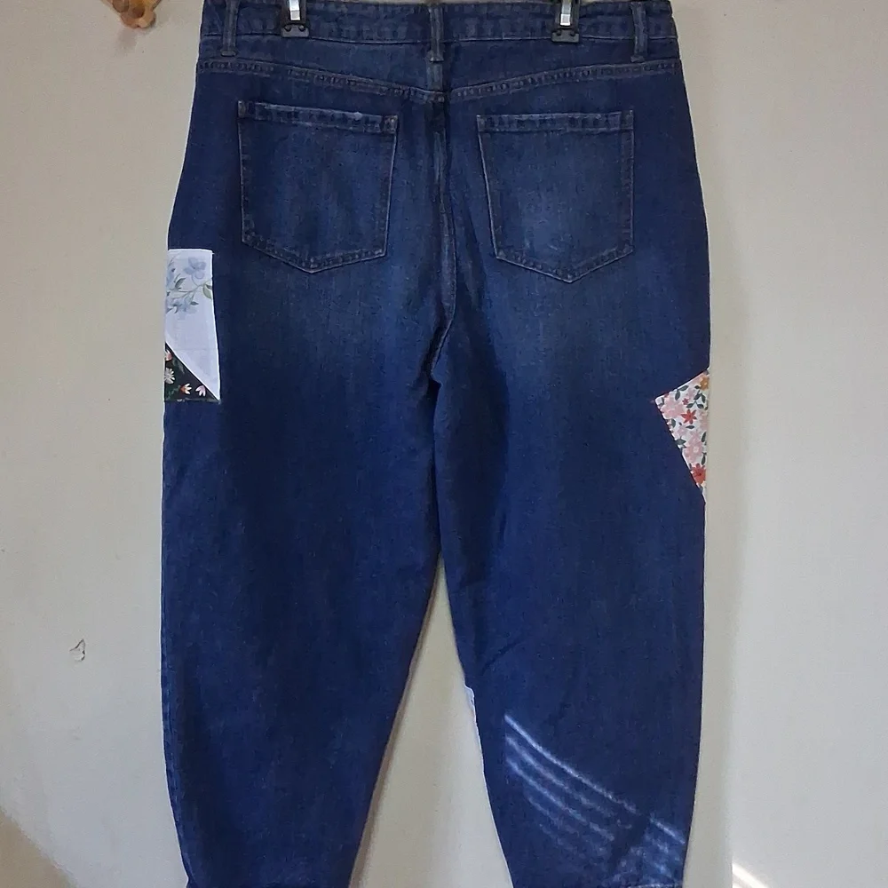 Patchwork Denim Barrel Leg Jeans - Picture 2 of 12